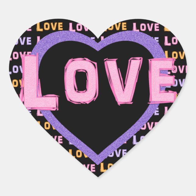 Aufkleber für die Liebe von Herzrosa (Vorderseite)