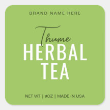 Aufkleber für die Marke Thume Tea Product Label