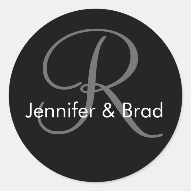 Aufkleber für die Monogramm-R-Aufkleber für die Br (Vorderseite)