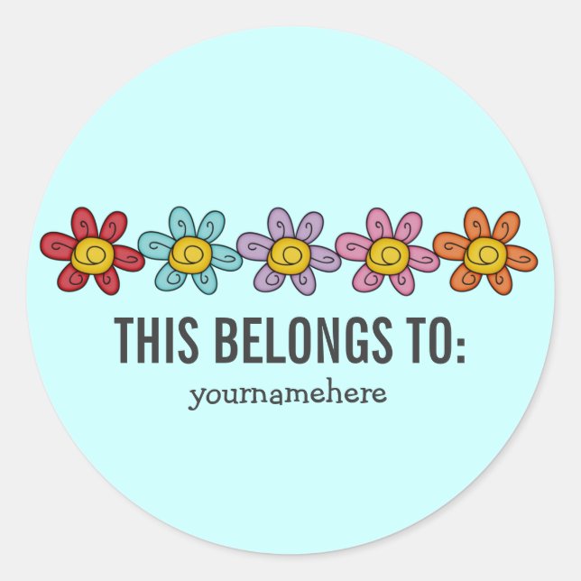 Aufkleber für die niedliche Doodle-Blume {DIES GEH (Vorderseite)