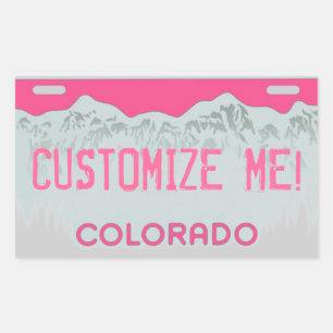 Aufkleber für die Nummernschilder in rosa Farbe