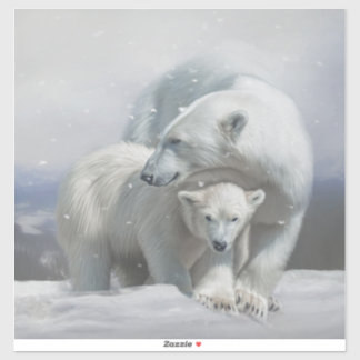 Aufkleber für die Polarbärenfamilie
