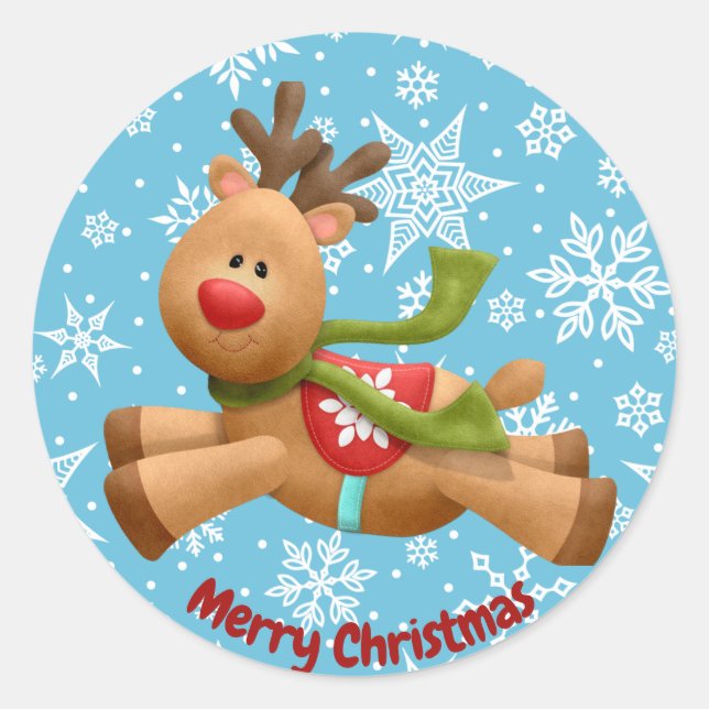 Aufkleber für die Rentiere des Weihnachtsmanns (Vorderseite)
