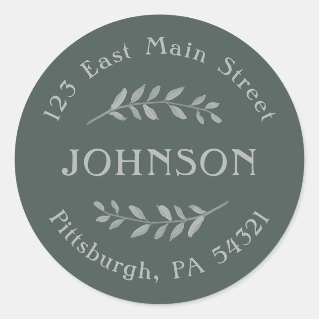 Aufkleber für die Rücksendeadresse der neutralen W (Vorderseite)