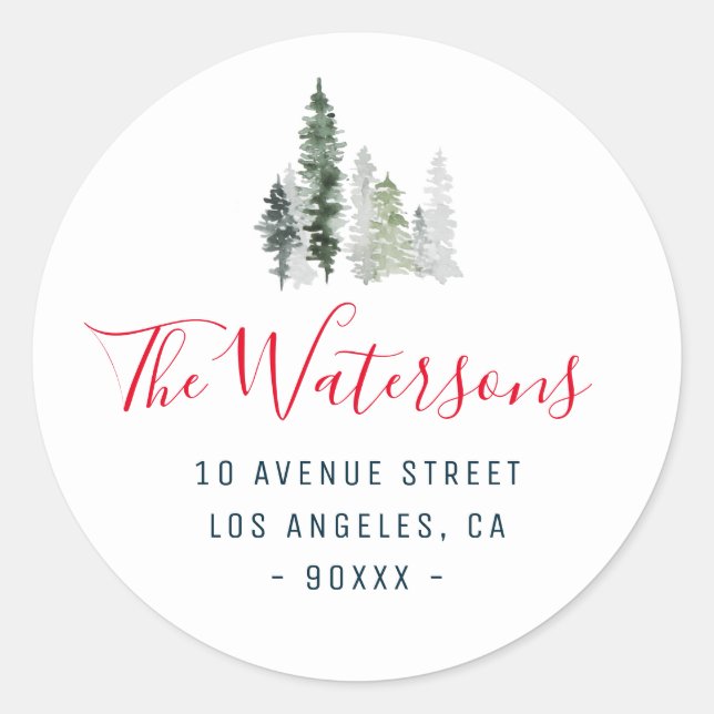 Aufkleber für die Rücksendeadresse im Winter (Vorderseite)