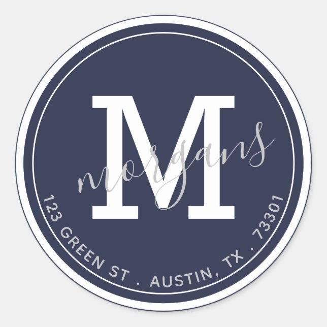 Aufkleber für die Rücksendeadresse mit Doppelgramm (Vorderseite)