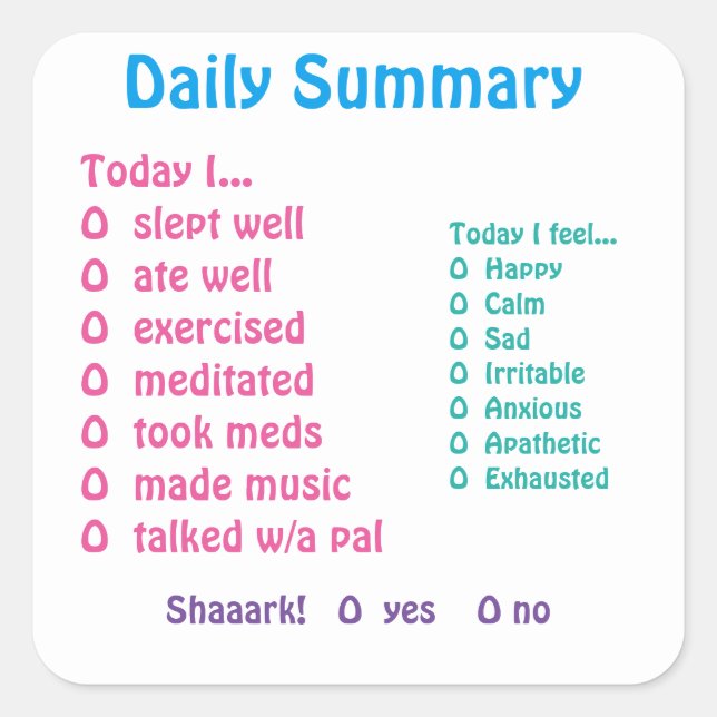 Aufkleber für die Stimmungsverfolgung (Vorderseite)