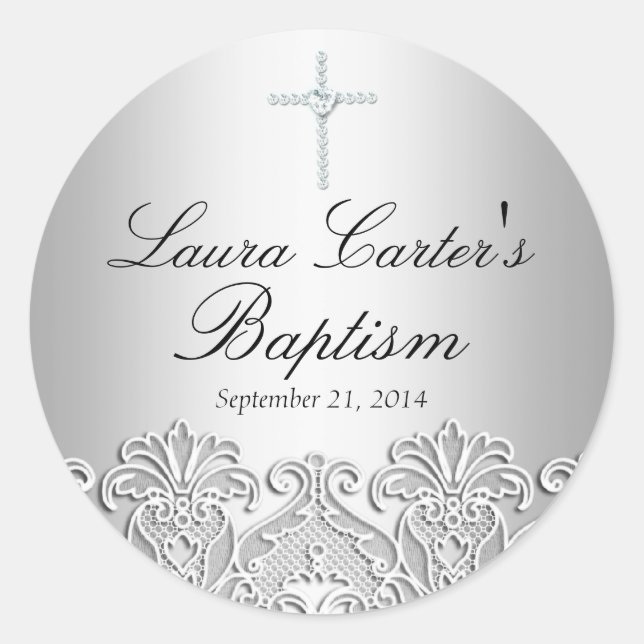 Aufkleber für die Taufe (Vorderseite)