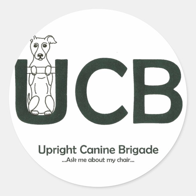 Aufkleber für die Upright Canine Brigade (Vorderseite)