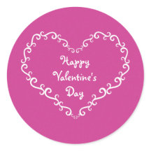 Aufkleber für die Valentine in Rosa und Weiß