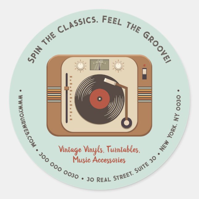 Aufkleber für die Vinyl-Turntable (Vorderseite)