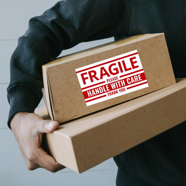 Aufkleber für die Warnmeldung "Fragile Label Red W (Von Creator hochgeladen)