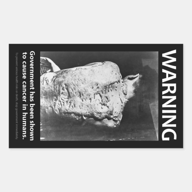 Aufkleber für die Warnung der Regierung (Vorderseite)