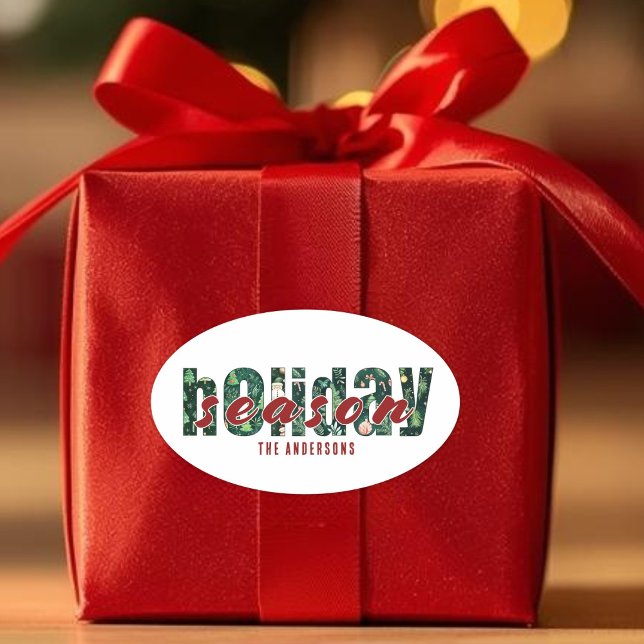 Aufkleber für die Weihnachtszeit (Custom Holiday Season Typography Sticker)