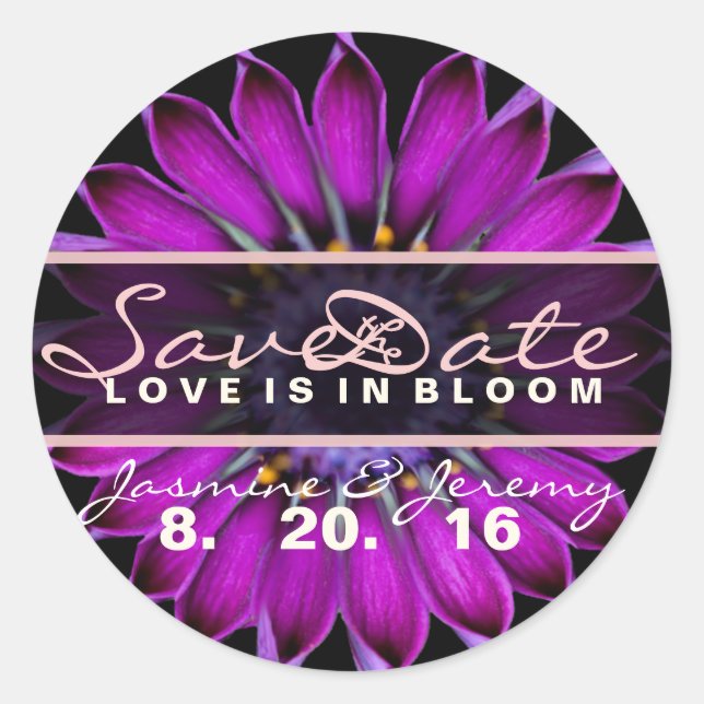 Aufkleber für die Wildblume Save the Date (Vorderseite)