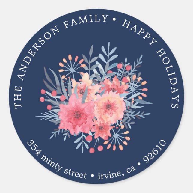 Aufkleber für die Winter Blue ⎢ Holiday Rücksendea (Vorderseite)