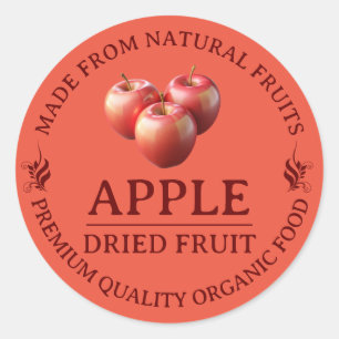 Aufkleber für die Zollmarke "Apple Dried Fruits"