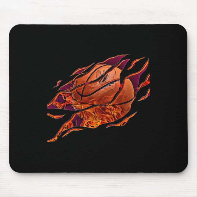 Aufkleber für einen Feuerbasketball Mousepad (Vorne)