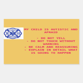 Aufkleber für Ersthelfer - autistisches Kind