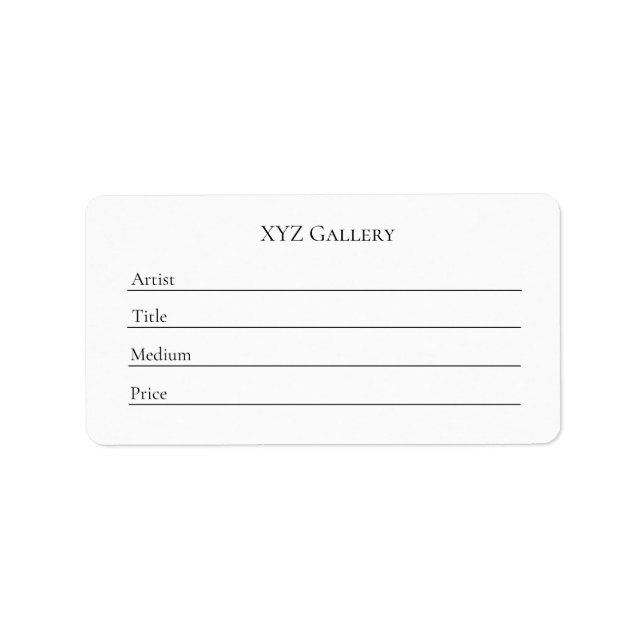 Aufkleber für Etikettenvorlagen für kleine Kunst a Adressaufkleber (Vorne)