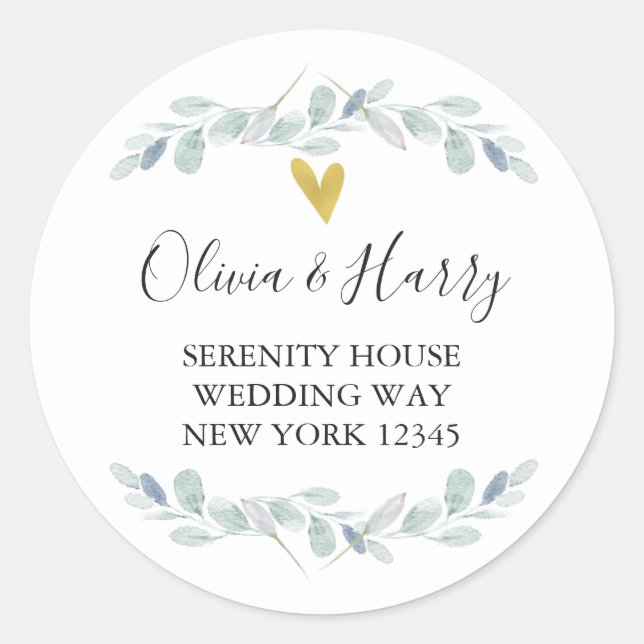 Aufkleber für Eukalyptus-Rücksendeadressen (Vorderseite)