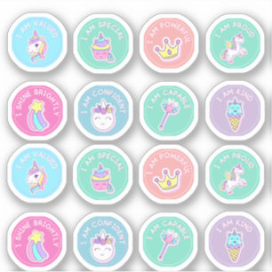 Aufkleber für farbenfrohe Studiennachweise