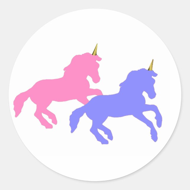 Aufkleber für farbige Unicorns (Vorderseite)