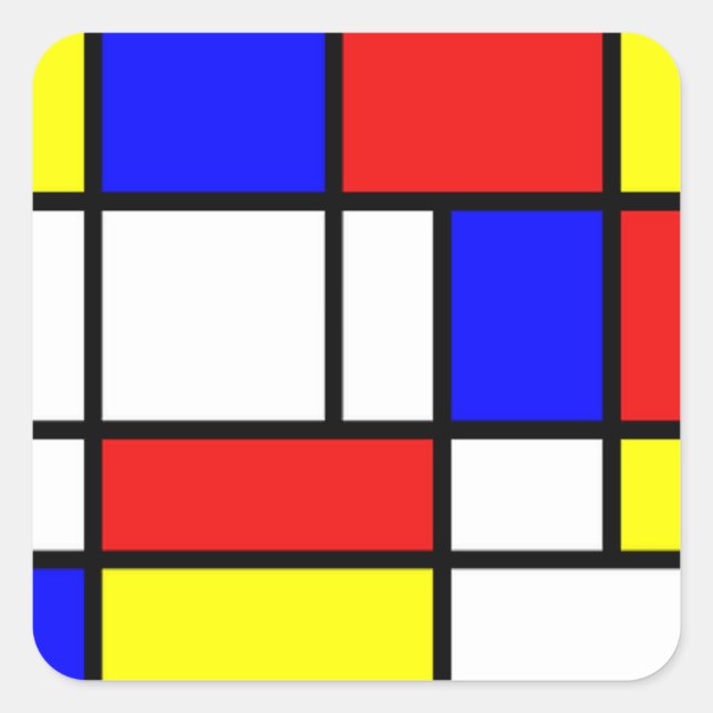 Aufkleber für feine Kunst, Mondrian, Zusammensetzu (Vorderseite)