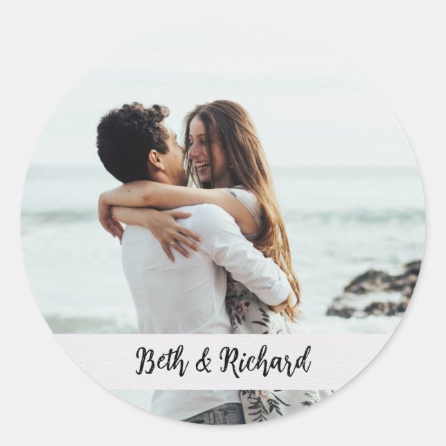 Aufkleber für Fotos mit benutzerdefiniertem Text a (Vorderseite)