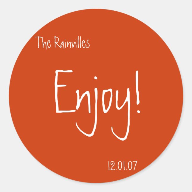 Aufkleber für Gastgeschenk Hochzeiten (Vorderseite)