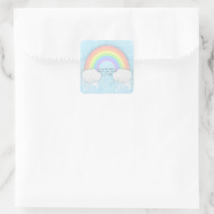 Aufkleber für Gastgeschenk von Pastel-Regenbogen