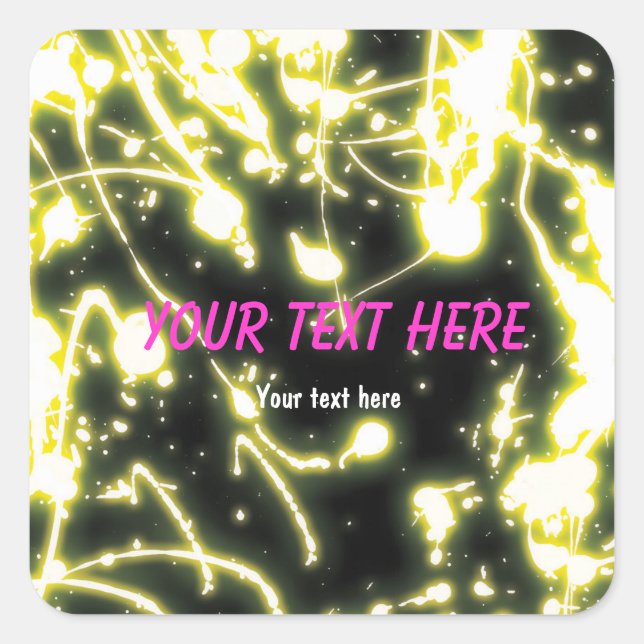 Aufkleber für gelbe Neonleuchte Party (Vorderseite)