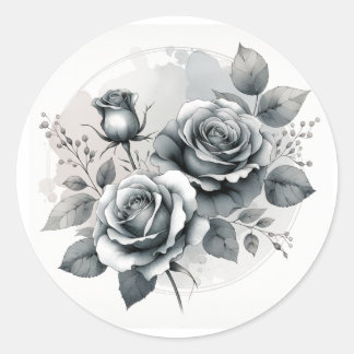 Aufkleber für graue Rose