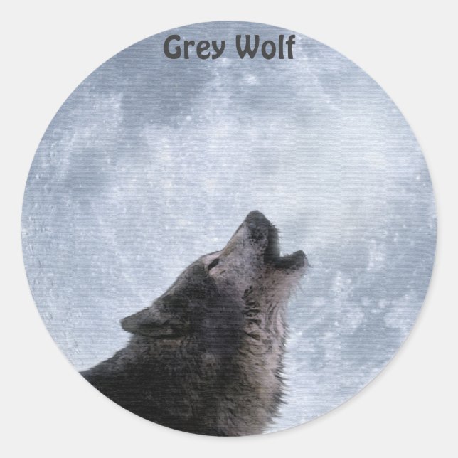 Aufkleber für GRAY WOLF und MOON (Vorderseite)