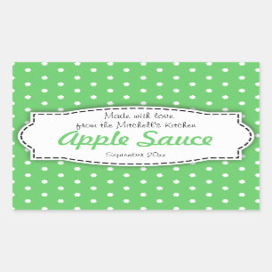 Aufkleber für grüne Lebensmittel mit Apfelsauce