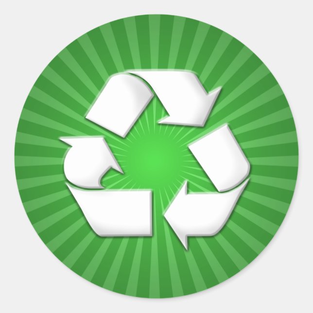 Aufkleber für grünen Recycle 001 (Vorderseite)