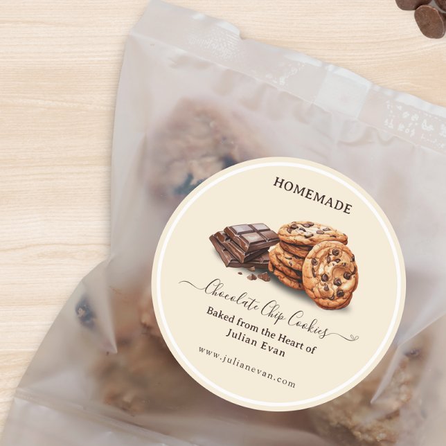 Aufkleber für hausgemachte Wasserfarben-Chip-Cooki (Watercolor Homemade Chocolate Chip Cookies Sticker)