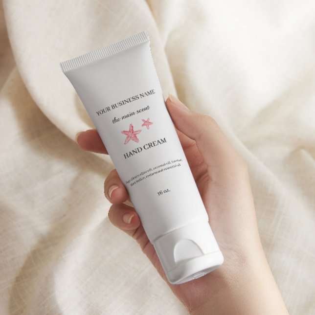 Aufkleber für Hautpflegemittel (Red coastal hand cream skin care packaging sticker)