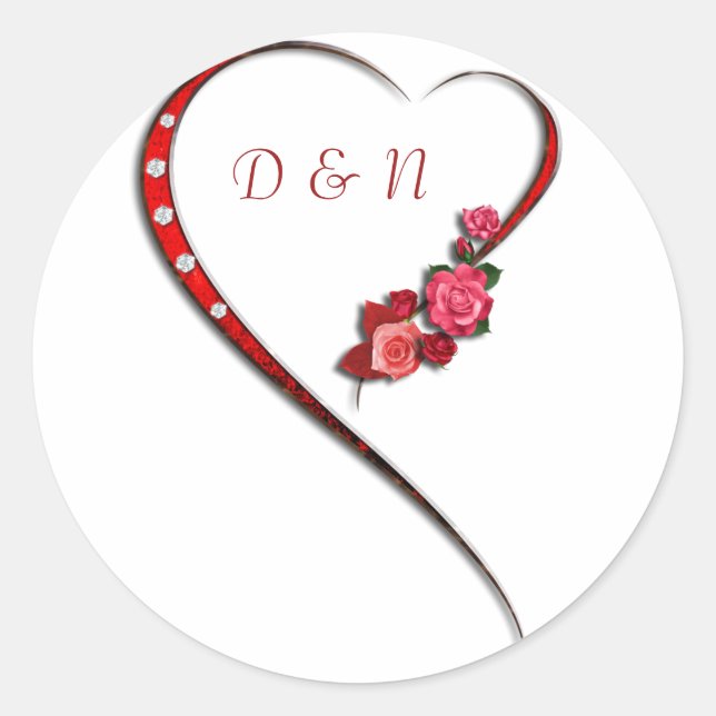 Aufkleber für Herz und Blume (Vorderseite)