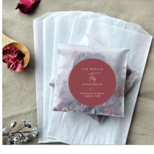 Aufkleber für Hochzeit Blüten-Toss-Tasche Rosa Rot