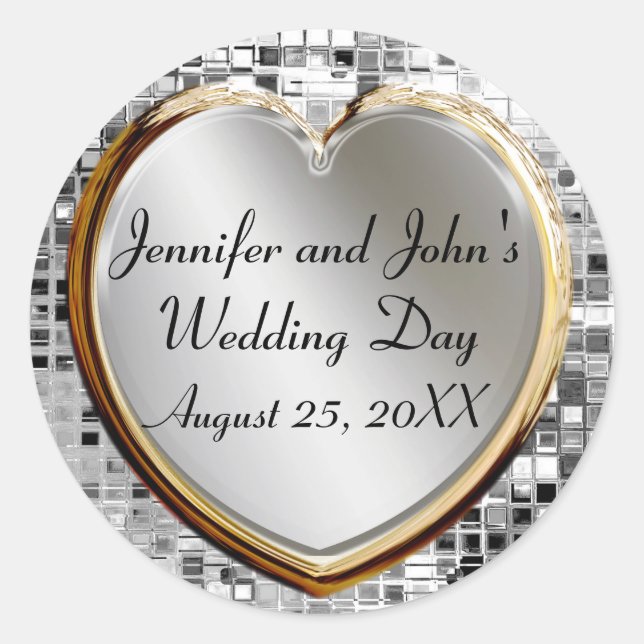 Aufkleber für Hochzeitherz und -sequinen (Vorderseite)