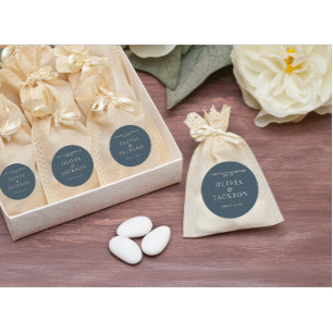 Aufkleber für Hochzeitskekse Beutel dunkelblau