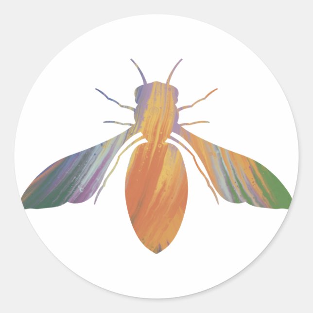 Aufkleber für Honigbienen im Acrylstil (Vorderseite)