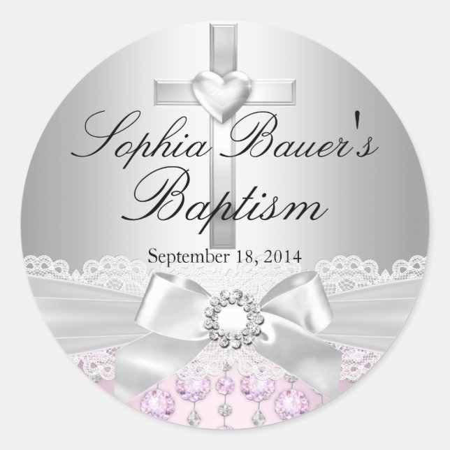 Aufkleber für hübsche Taufe (Vorderseite)