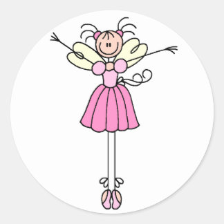Aufkleber für hübsches Ballerina-Strichmännchen