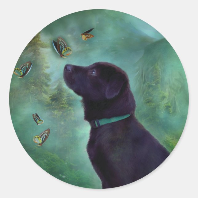Aufkleber für junge Labrador und Butys (Vorderseite)
