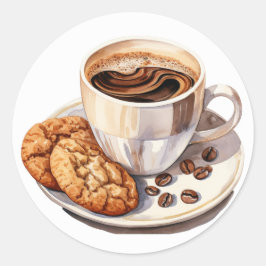 Aufkleber für Kaffee und Cookies