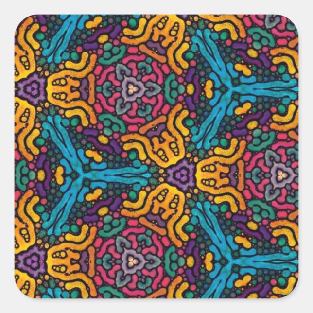 Aufkleber für Kaleidoskop-Blume (Vorderseite)