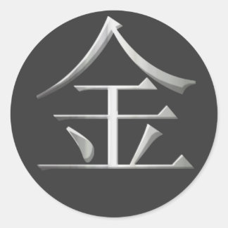 Aufkleber für Kanji aus Metall