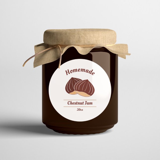 Aufkleber für Kastanie (Editable Chestnut Jam Label Sticker)
